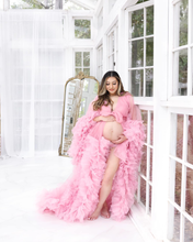 Load image into Gallery viewer, Maternity Dress for Photo Shoot, Tulle Maternity Gown, Baby Shower Photoshoot Dress, Boho Maternity Gown, Wedding Guest Dress, Gift for Her