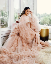 Load image into Gallery viewer, Maternity Dress for Photo Shoot, Tulle Maternity Gown, Baby Shower Photoshoot Dress, Boho Maternity Gown, Wedding Guest Dress, Gift for Her