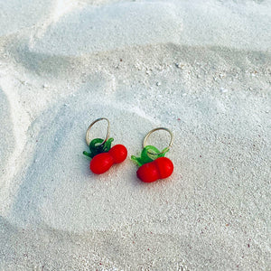 Cherry Hoop Earrings