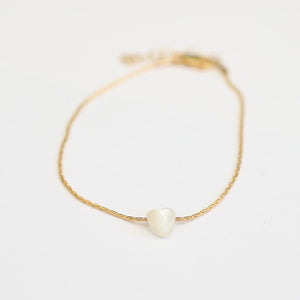 Indra Heart Bracelet- Mother of Pearl Heart