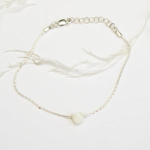 Indra Heart Bracelet- Mother of Pearl Heart